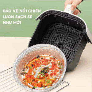 Combo 100 Khay Giấy Bạc Lót Nồi Chiên Không Dầu