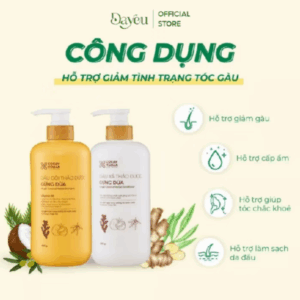 Combo Dầu Gội Xả Thảo Dược Hữu Cơ Gừng Dừa